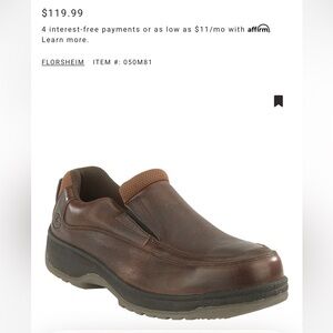 NIB FLORSHEIM LUCKY SLIP-ON SHOES - STEEL TOE